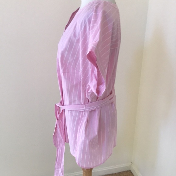 NWT! TALBOTS Size 1X pink front button cotton top - Picture 2 of 7